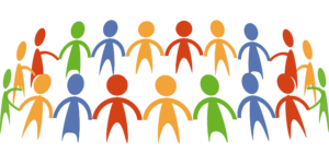Circle of Multicolored People